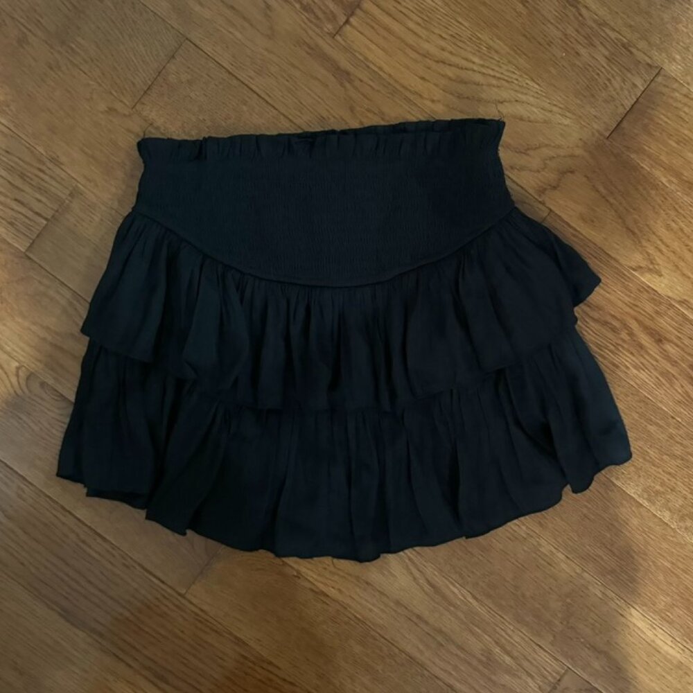 Black Ruffle Mini Skirt